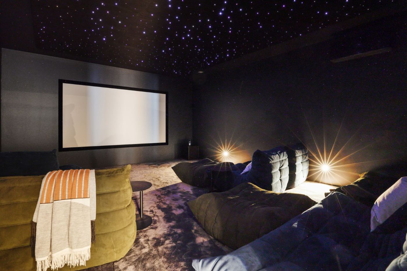 Home cinema under a starlit ceiling